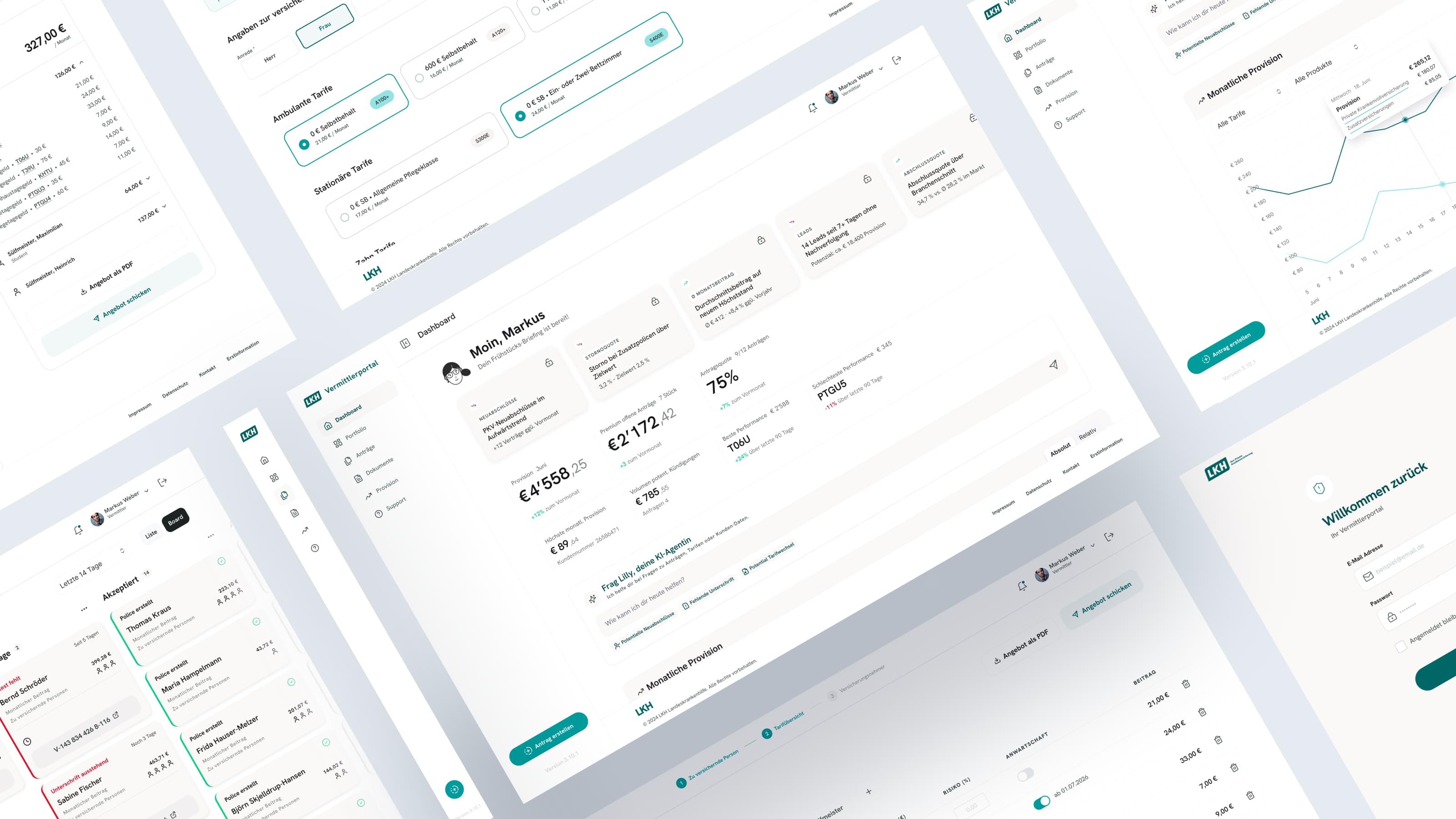 LKH broker portal, insurance design system